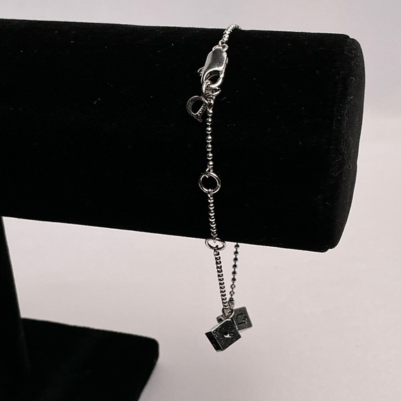 Vintage authentic Christian Dior Oblique Dice Silver Charm Bracelet - Picture 6 of 6